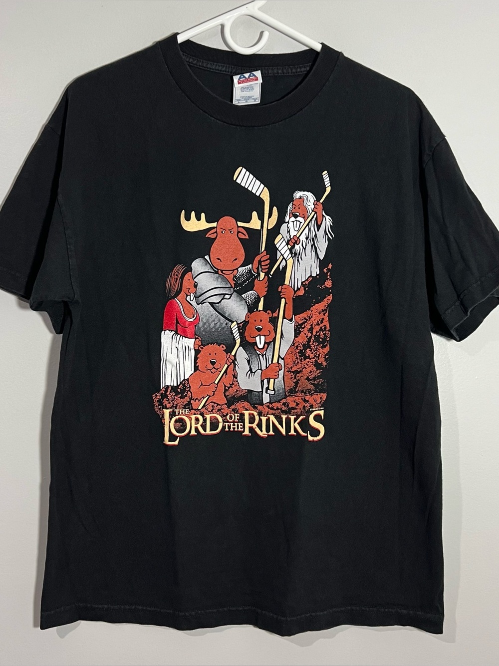 Vintage Lord Of The Rinks Hockey Parody Short Sleeve  T-Shirt Adult Large
